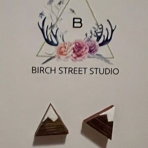 Wooden mountain earrings
